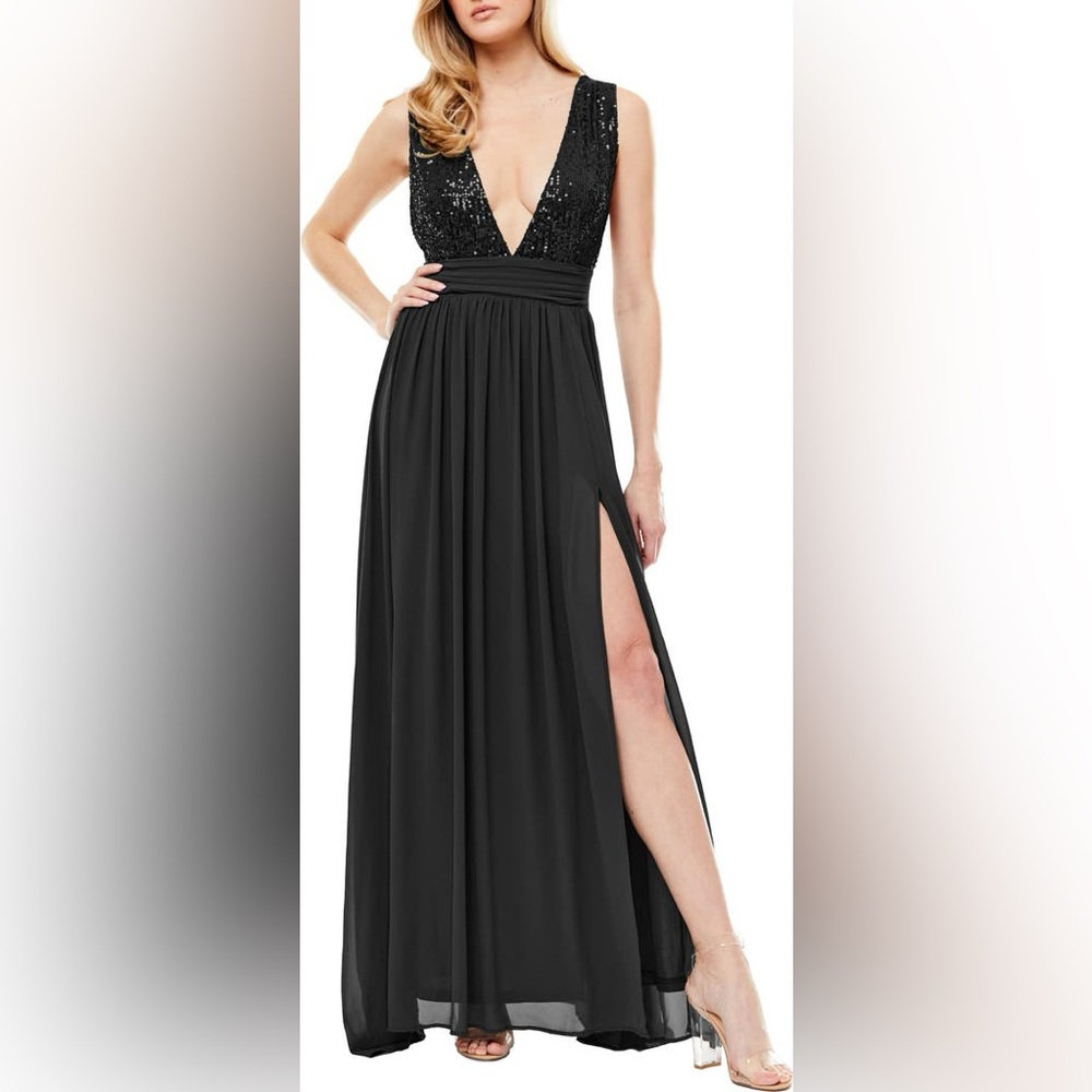 Love By Design Black Sequin Maxi Dress